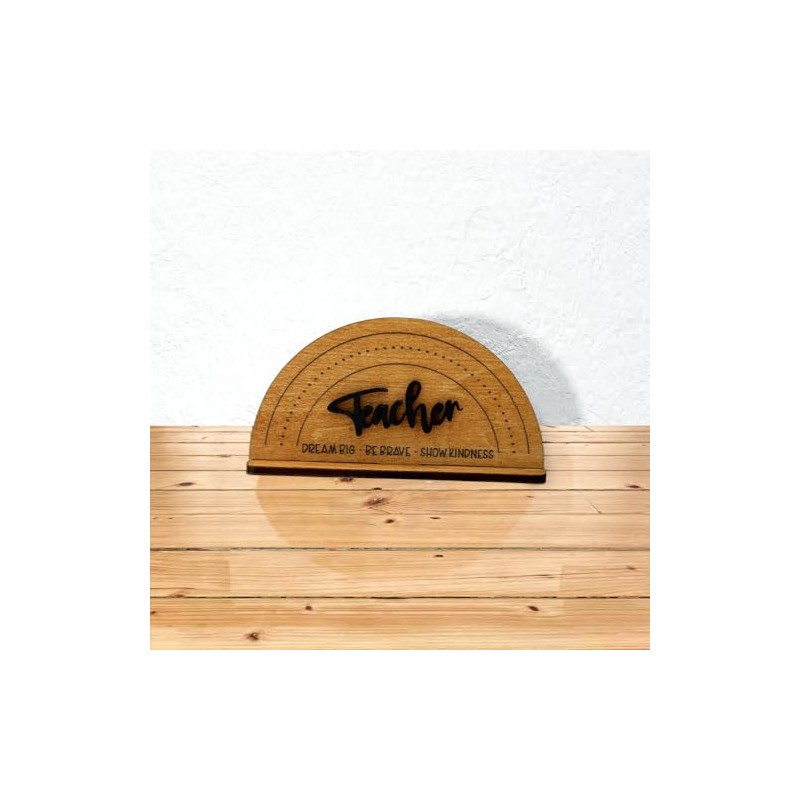 Wooden Protractor Teacher Ornament