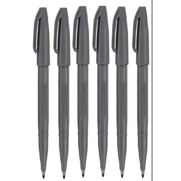 Pentel Grey Original Sign Pen S520 Fibre Tip Marker Pens