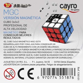 Cayro - Magnetic Speed Cube 3x3x3 - Magnetic Impossible Cube - Multicoloured - Rotates smoothly without getting stuck - Ergonomic Design - High Quality - (8101YJ)