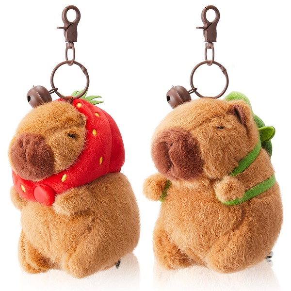 Simgoing Simgoing 2 Pcs Capybara Plush Keychain Small Capybara Stuffed