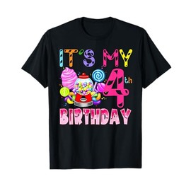 Its My 4th Birthday Candy Candyland Birthday Girl 4 Year Old T-Shirt