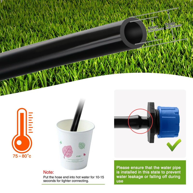VooGenzek 120 Pieces 4/7 mm Automatic Drip Irrigation Set, 40