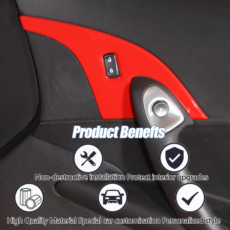 Moittellc Door Lock Switch Button Cover Trim Compatible with Chevy