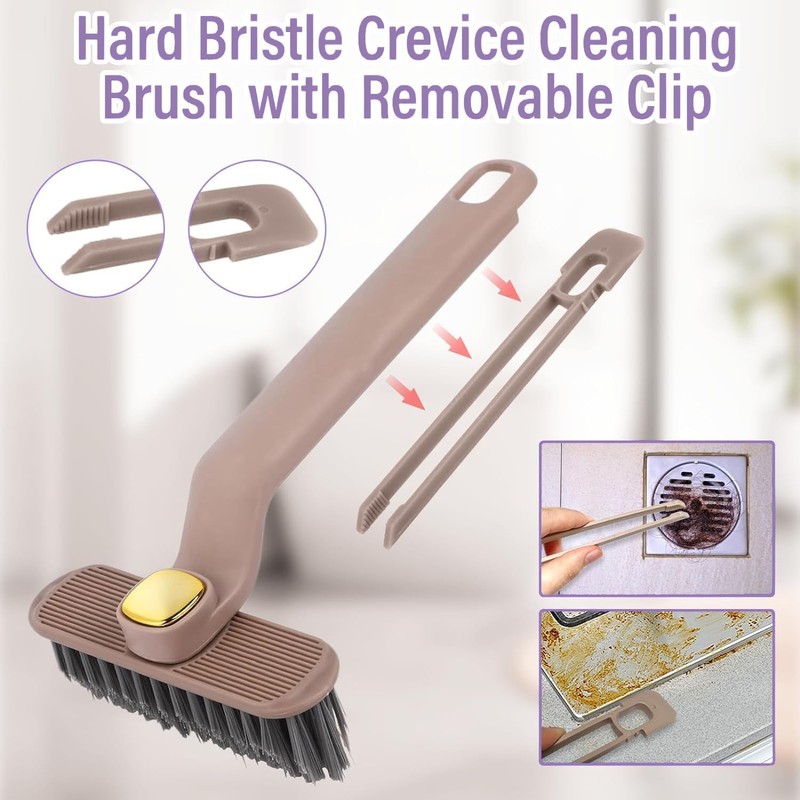 3 Pieces Multi-Function Rotating Crevice Cleaning Brush, Joint Cleaning Brush