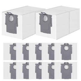 12 Pack Dust Bag for Roborock Qrevo QV 35A/S5V/Saros 10R/20/Qrevo Edge/S5A/Qrevo CurvX/S/Pro/Plus/Curv/2 Flow/S5X/S8 MaxV/QX Revo Vacuum Cleaner, 3.5 L Large Capacity Disposable Bags Replacement