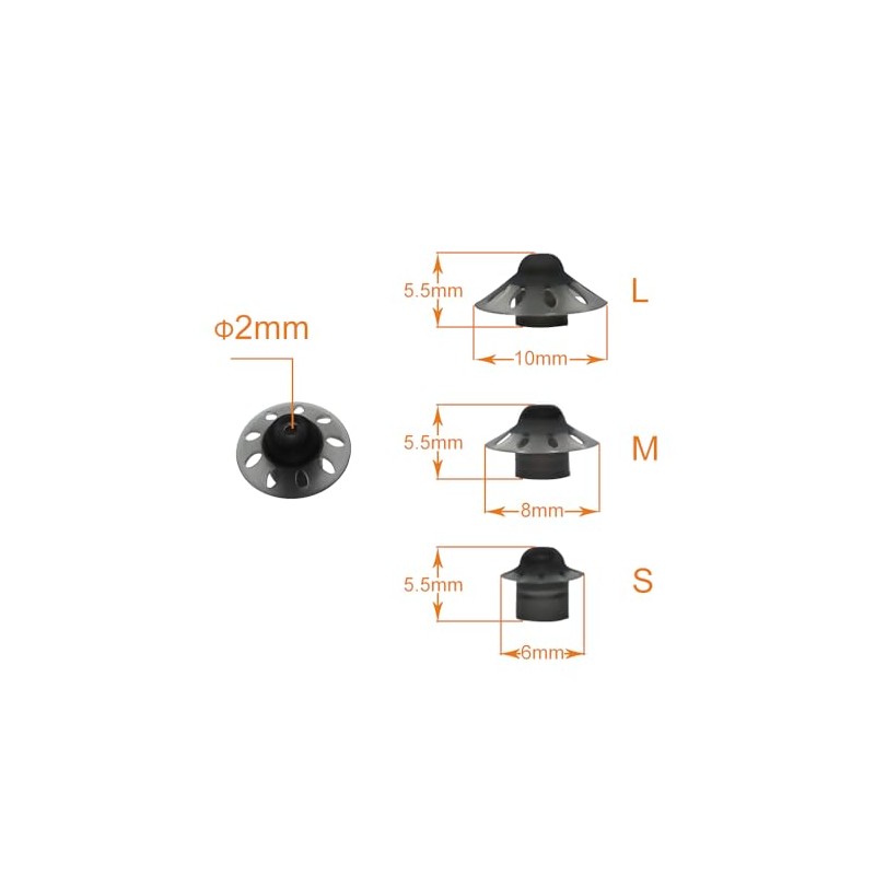 10 Open Domes for Phonak Hearing Aids (L (10 mm)