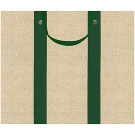 Caspari Jute And Twill Large Natural & Hunter Gift Bags - 4 Gift Bag Included