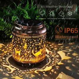 Cat Solar Lanterns, Outdoor Waterproof Hanging Lights,Cats Solar Lights Gifts for Women, Mom, Grandma and Cats Lovers,Metal Cats LED Garden Decor for Yard, Lawn, Patio, Backyard and Porch