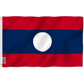 ANLEY Fly Breeze 3x5 Feet Laos Flag - Vivid Color and Fade Proof - Canvas Header and Double Stitched - Lao People's Democratic Republic Flags Polyester with Brass Grommets 3 X 5 FT