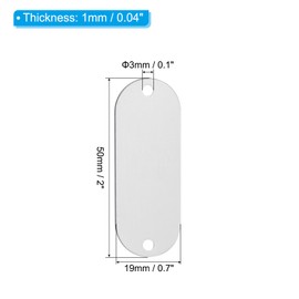 PATIKIL 12pcs Aluminum Blank Tags with Hole Metal Stamping Blank Spots ID Labels with Key Ring for DIY Craft Engraving Silver