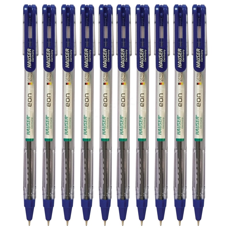 HAUSER Eon 10 x 0.7mm BLUE Smooth Ballpoint Pens Triangular