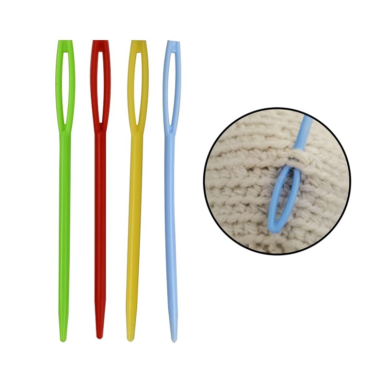 48pcs 2.7" Large Eye Plastic Sewing Needles - Yarn, Lacing,