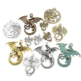 Surtido de dijes, aretes, cuentas para manualidades, hazlo tú mismo,100 g de suministros , Dragon charms, 50