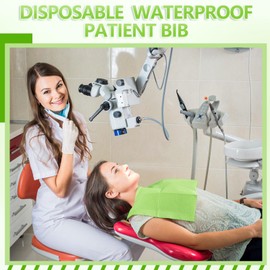 EZEELAI 3 Ply Dental Patient Bibs Disposable Dentist Bibs Napkin 50 PCS, EZEELAI Waterproof Tattoo Paper Napkins Nail Table Towels for Dental Office, Tattoo Shop and Beauty Salon - Green