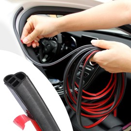 Storystore Car Weather Stripping, 69FT Self Adhesive Double Layer Car Door Seal Strip, Universal Automotive Soundproofing Weather Stripping for Car RV Truck Doors, Hood Cover