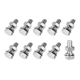 METALLIXITY Hex Head Screws Bolts Nuts Flat and Locking Washers Kits (M8 x 25 mm) 10 Sets 304 Stainless Steel Assortment Kit - for Household Appliances