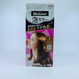 Kao Blaune Bubble Hair Color For Gray Hair - 1 Stylish Brown (Green Tea Set)