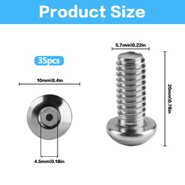 M6 Bolts Set, 35 Pcs M6 x 16mm Bolts, Pan Head Machine Screws Bolts, Stainless Steel Hex Socket Button Head Cap Screws for Repair Industrial Electronic