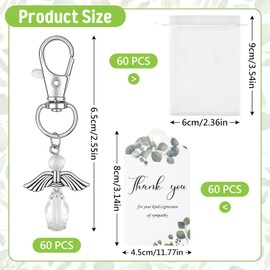Meetory Funeral Favors - 60 Set funeral favors for guests, butterfly funeral favors Keychains, Organza Bags Sympathy Thank You Tags for Memorial Party Return Memorial Gifts to Honor Loved Ones