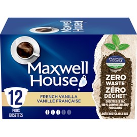Maxwell House French Vanilla Coffee 100% Compostable K Cup Coffee Pods, 108g