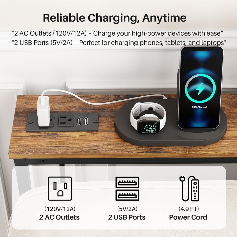 Kitstorack Narrow Console Table Behind Sofa Couch, Design with Adjustable