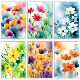 PARTH iMPEX 36 Floral Blank Note Cards With Envelopes - 4 x 6 inch All Occasion Greeting Cards, Watercolor Flowers Sympathy Thank You Notecards and Sealing Stickers