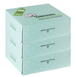 Embossed Soft Cotton Pads, 3 Boxes of 300 Sheets, Total 900 Sheets, 100% Pure Cotton / 엠보싱 소프트 화장솜 300매 3박스 총900매 순면100%