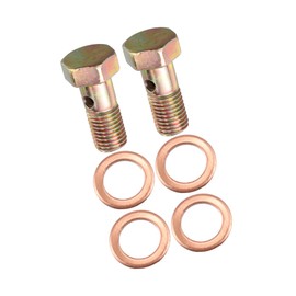 RATCHROLL 2 Set Banjo Bolt Brake Fitting Adapter Kit M8x1.25 Brake Line Thread Banjo Bolt with 8mm Spacers Replacement Car Parts