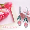 POPLYKE Tulip Earrings for Women 925 Sterling Silver Enamel Flower
