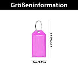 Pack of 10 Key Fobs for Labelling, Key Tags for Labelling, for Luggage, Pets Keys (8 Colours)