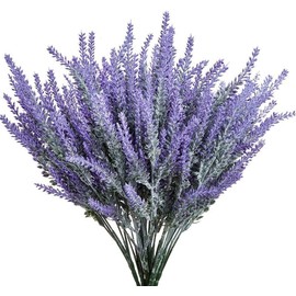 PUBAMALL Lavanda Artificial, para decoración del hogar, Fiesta, Boda, jardín, Oficina, Patio, decoración (púrpura, 12 Pcs)