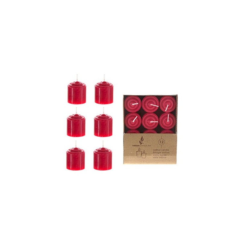 Mega Candles 36 pcs Unscented Red Votive Candle, Hand Poured