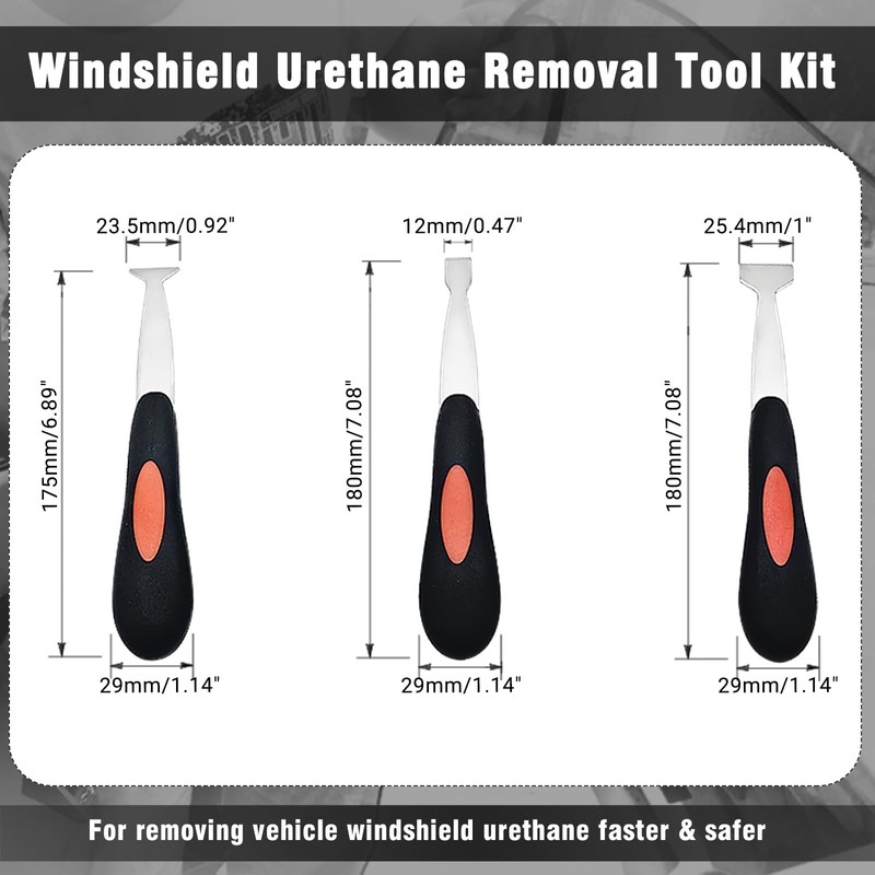 BOVIEER Windshield Urethane Scraper Tool Kit, Car Glass Bottom Glue