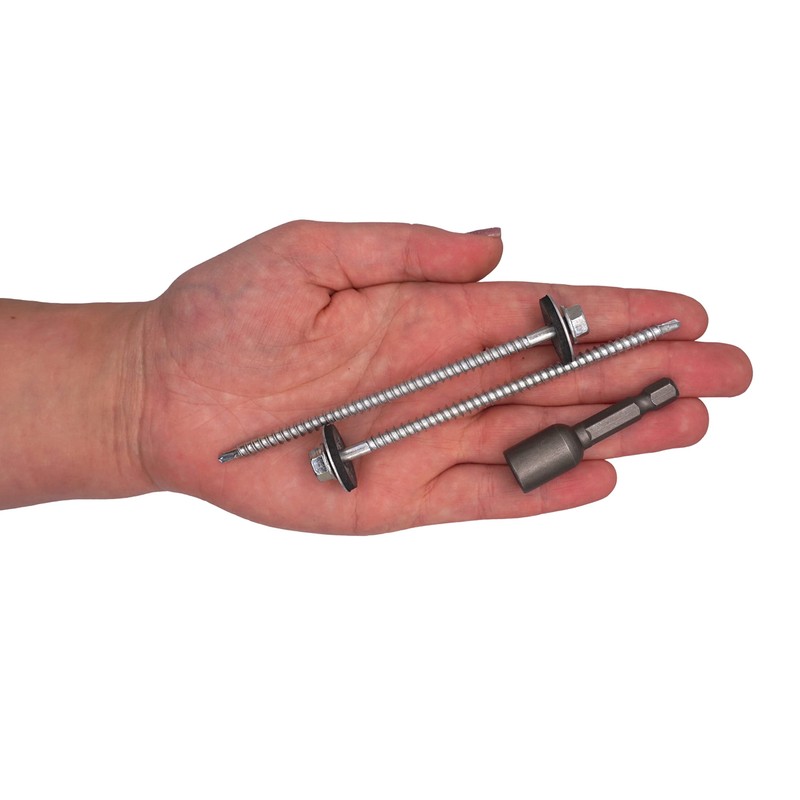 SKIR'CO (Pack of 10) Galvanised Roofing Bolts, 4.8 x 100mm
