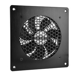 euroharry USB Ventilator,120MM Lüfter,Mit 3-Gang verstellbarem 5V/0.3A USB-Lüfter,mit einer modernen gebürsteten schwarzen Aluminiumrahmen,für Heimkino AV Schrank Kühlun