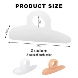 Bangbobi Hammerzehenpolster Korrektoren 4 Paar, Silikon Zehenpolster, Hammerzeh Korrektur Schiene, gegen Schmerzen und Reibungen, Waschbar und Wiederverwendbar