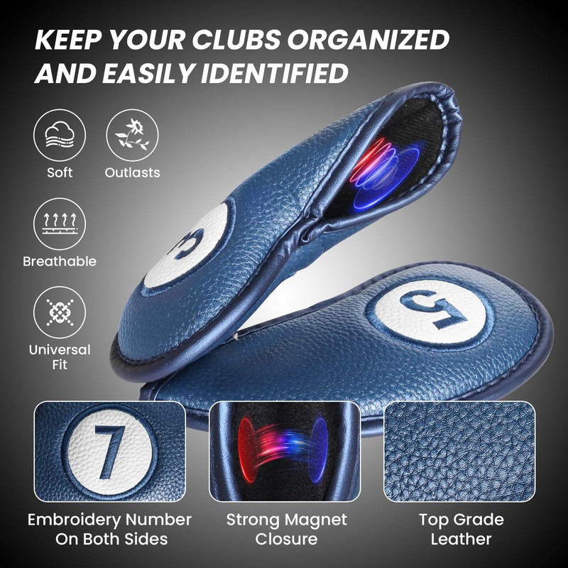 FINGER TEN Golf Club Covers for Irons Magnetic Value 11