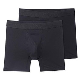 Terramar Men's Silkskins 6" Boxer Briefs, Black Air Cool, 2 Pack, Large
