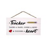 GSM Brands Teacher Takes a Hand Wood Plank Hanging Sign
