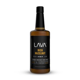 LAVA Premium Hazelnut Syrup, Natural Hazelnut Coffee Sweetener, 33.8oz (1-Liter), Made with 100% Sugar, No Artificial Sweeteners, Flavors, or Colors. (1-Pack)