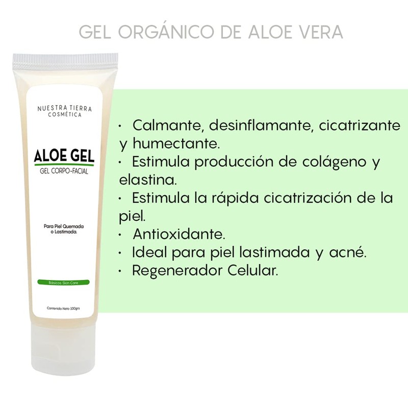 Gel Orgánico de Aloe Vera y Lavanda -Calmante, Regenerante y