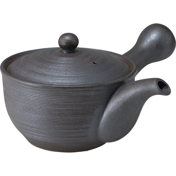 Hasamiyaki 18524 Flat Teapot, Black Sentai Pattern (Super Stainless Steel with Tea Strainer) Capacity: Approx. 8.5 fl oz (250 ml), Made in Japan