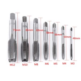 7Pcs Tap Wrench Set, Metric Thread Tap Steel Threading Tapping Tool Thread Cutter Tool M3 M4 M5 M6 M8 M10 M12 Machine Screw Thread Metric Plug for Wood Plastic Machine Screw