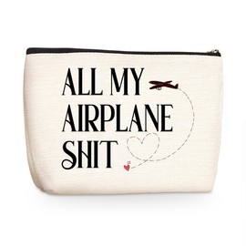 Humor Pilot Gifts Cosmetic Bag Makeup Bag Aviation Gifts Flight Attendant Gifts Flight Attendant Accessories Flight Attendant Essentials Funny Christmas Birthday Gifts for Women Airplane Lover