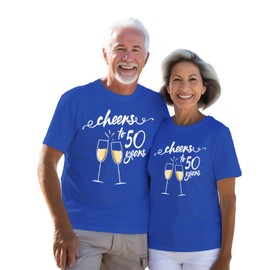 SUWATOIN 50th Wedding Anniversary Matching Couple Shirts | Golden Wedding Gifts T-Shirt for Him & Her
