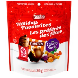 NESTLE Holiday Favourites, TURTLES, QUALITY STREET, KITKAT Santas, Individually Wrapped, Made With Natural Flavours, Perfect for Sharing, Great Stocking Stuffer, 375g