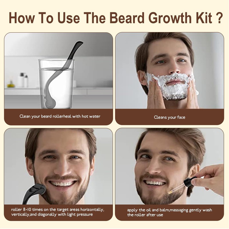 Beard Growth Set, Beard Care Set for Men with Beard