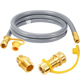 GasSaf 6FT 3/8" ID Natural Gas Hose, Natural Gas Grill Hose with Quick Connect Fitting Suitable for Weber Grills, Blackstone Griddles, Generator, Patio Heater - CSA Certified
