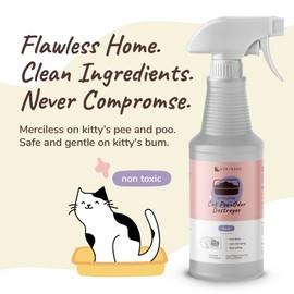 kin+kind Pet Odor Eliminator for Home - Litter Deodorizer, Pet Urine Odor Eliminator Spray and Stain Remover Spray for Harwood Floods, Carpet and Fabric - Pee, Odor and Stain Destroyer 32 fl oz