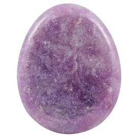 Ladeukoi Crystal Thumb Worry Stone, Hand Carved Healing Crystal Tear Bag Stones for Anxiety Stress Relief Meditation, Purple Strengite